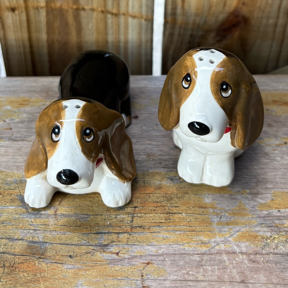 Pioneer Woman Charlie & Walter Basset Hound Salt & Pepper Shakers